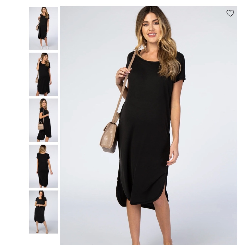 PINKBLUSH BLACK FADED CURVED HEM MIDI DRESS